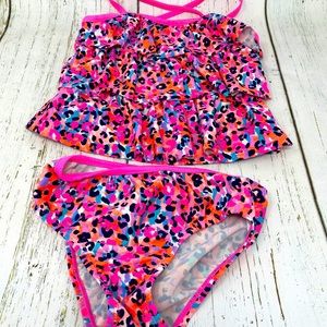 Girls Osh Kosh Multi Animal Print Tankini 5/6